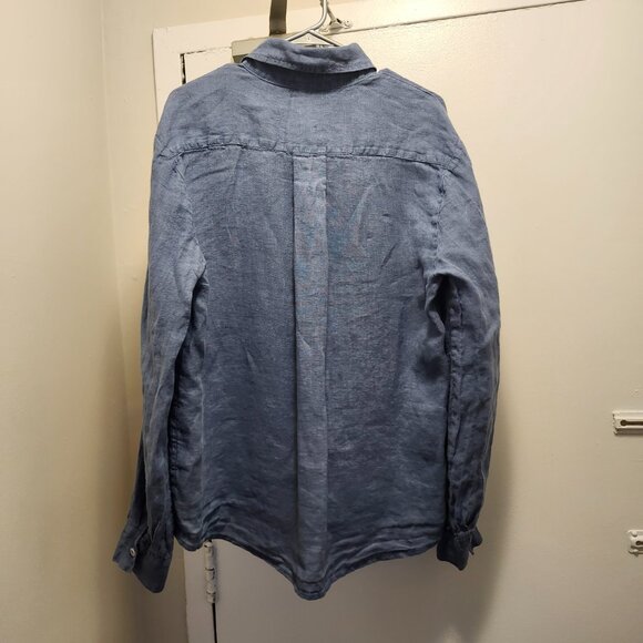 Davide Neri Men’s Long Sleeve Shirt – Size M – 100% Linen – Blue – Made in Italy - Picture 3 of 9